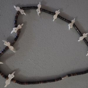 Elegant Black and White Beaded Necklace